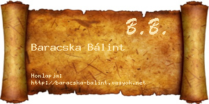Baracska Bálint névjegykártya